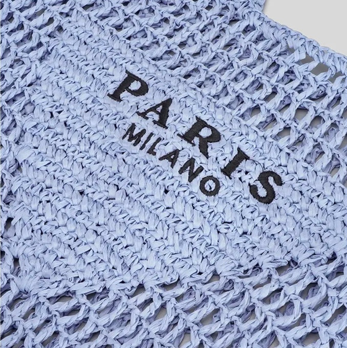 Stilfuld strandtaske til kvinder, håndlavet med strå og boho-design 2