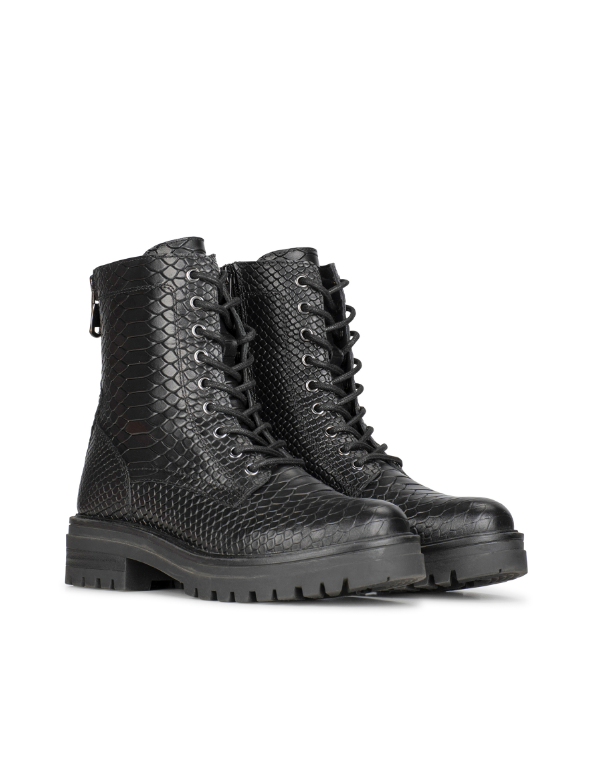 Stilfulde pytonmønster snørestøvler til kvinder – Komfortabelt og alsidigt fodtøj 0