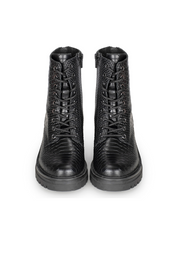 Stilfulde pytonmønster snørestøvler til kvinder – Komfortabelt og alsidigt fodtøj 2