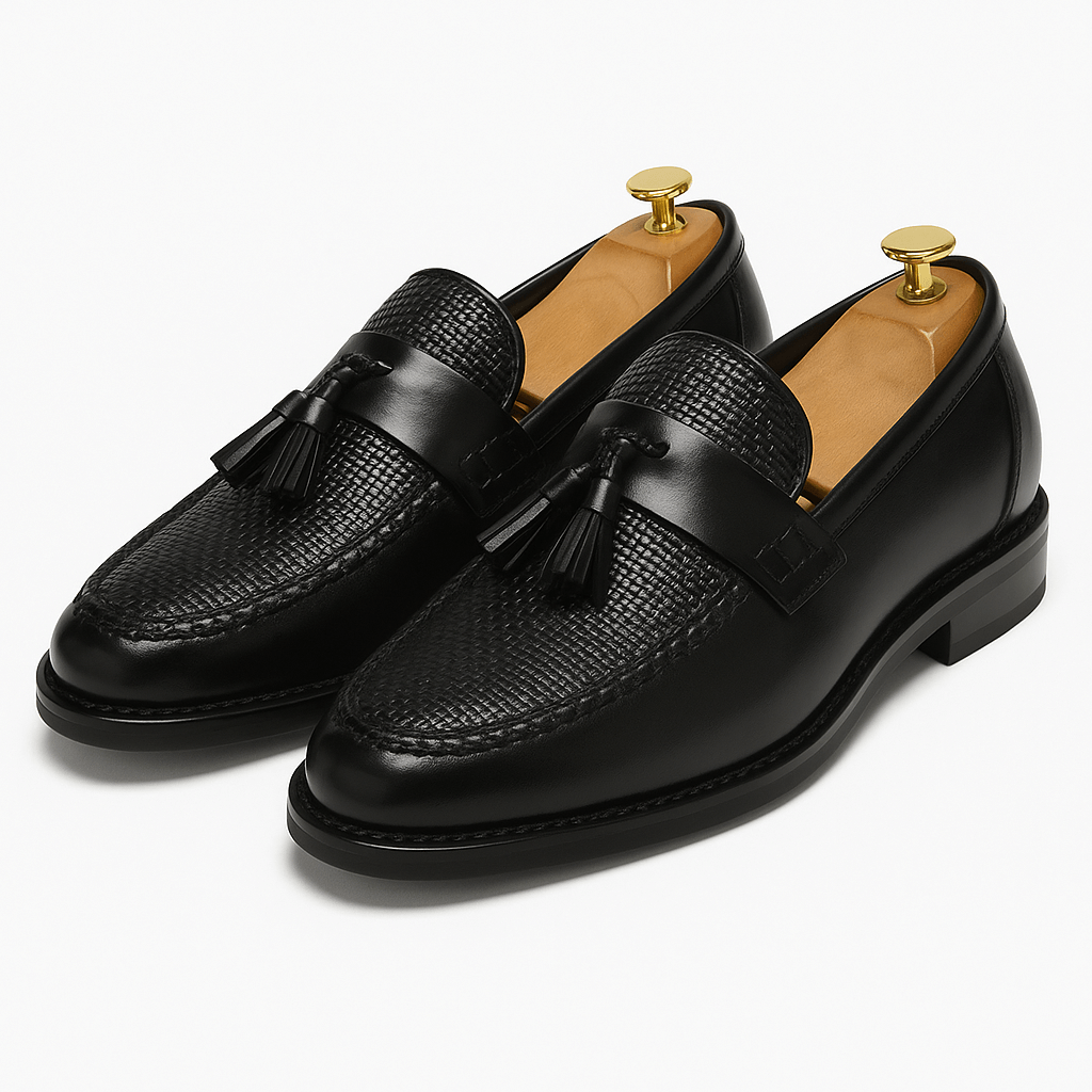 Stilfulde slip-on loafers til mænd i vævet design 0