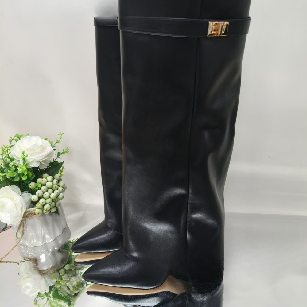 Stilfulde sorte støvler til hverdagskomfort – Alsidige fodtøj i syntetisk læder 0