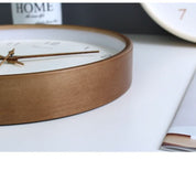 Stille analogt vægur i massivt træ 7