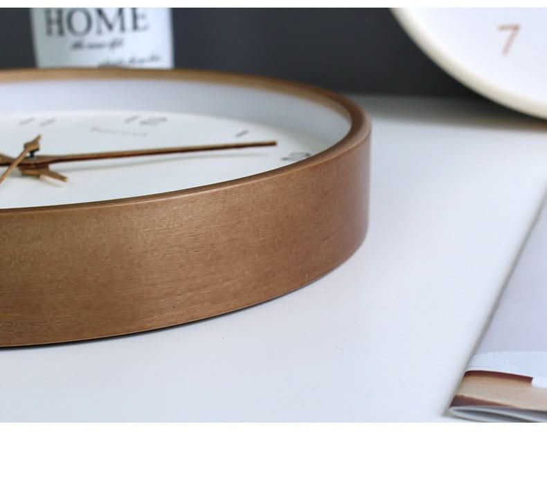 Stille analogt vægur i massivt træ 7