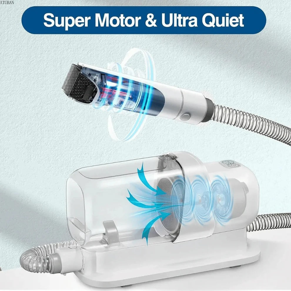 Støjsvag hundetrimmer med komplet kæledyrshårklipper og børstesæt | Stor kapacitet på 77,7 oz 3