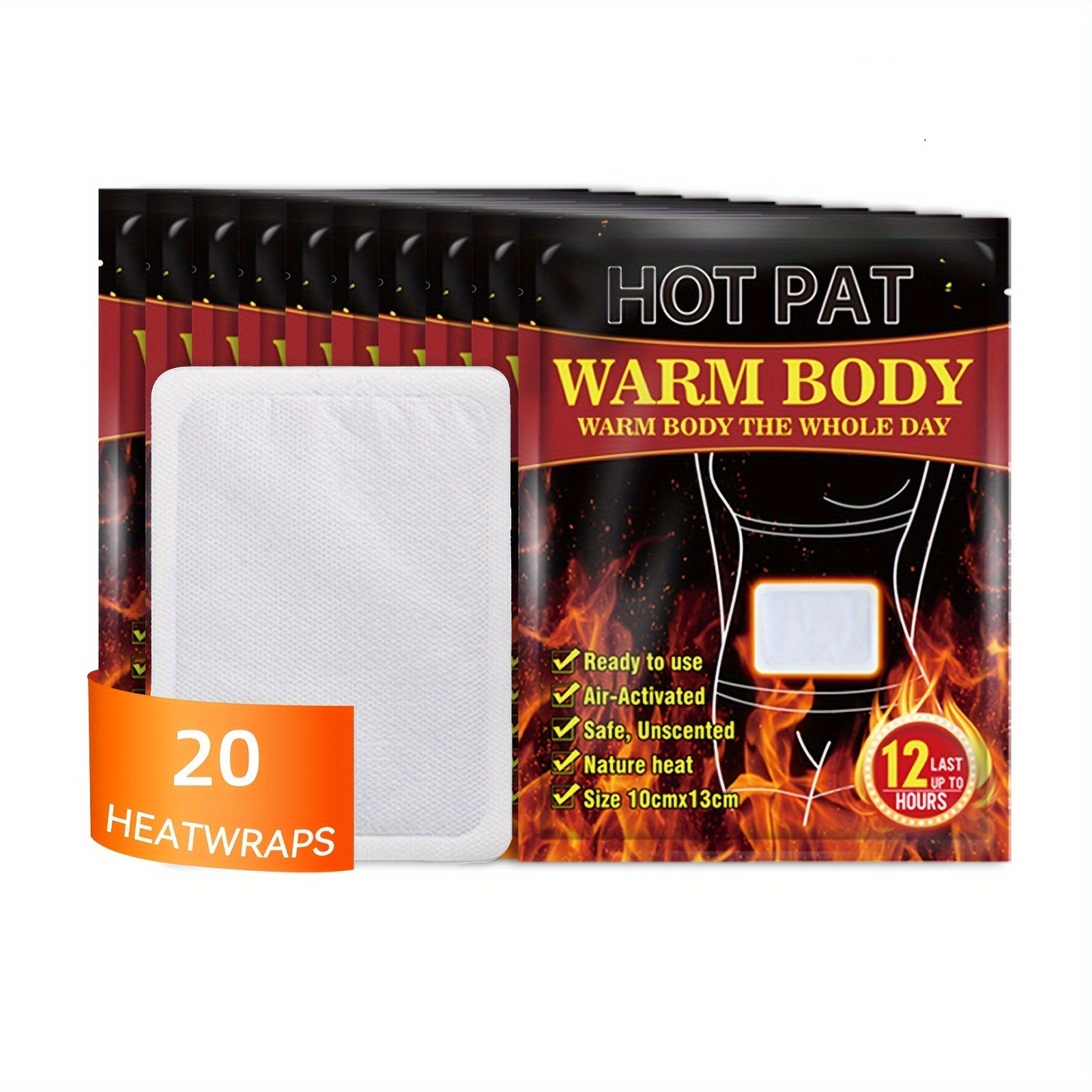 Store håndvarmere – 20 stk. langtidsholdbare, selvklæbende varmepakker giver øjeblikkelig varme til hænder, udendørssport og vinterkulde. 1