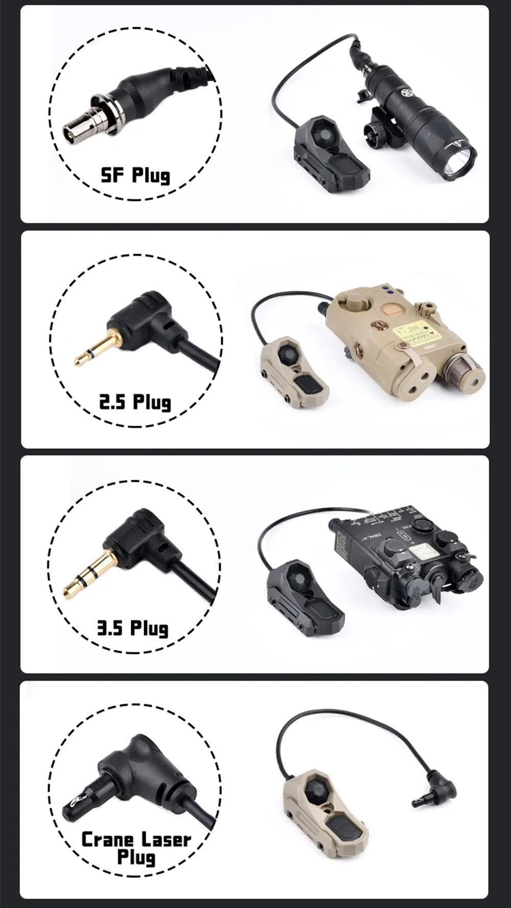 Taktisk lommelygte med dobbeltfunktionsfjernbetjeningsafbryder - Jagtlygte med AXON dobbeltfjernbetjeningsafbryder, M300 M600 passer til 20 mm skinner til airsoft-professionelle 1