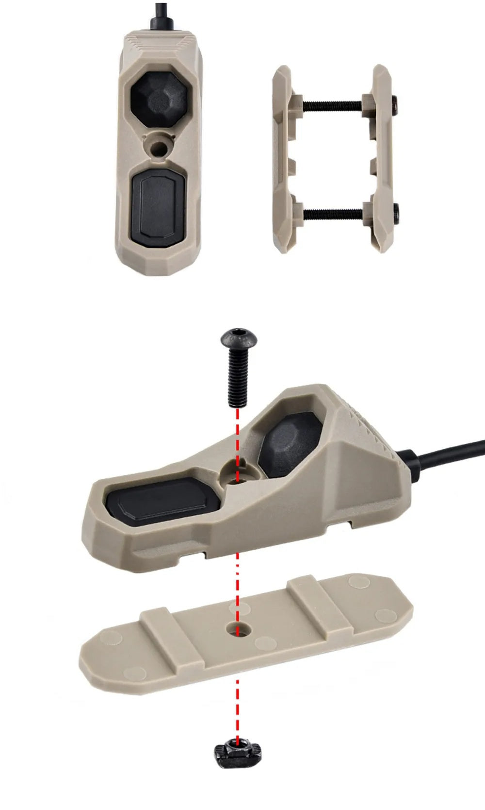 Taktisk lommelygte med dobbeltfunktionsfjernbetjeningsafbryder - Jagtlygte med AXON dobbeltfjernbetjeningsafbryder, M300 M600 passer til 20 mm skinner til airsoft-professionelle 2