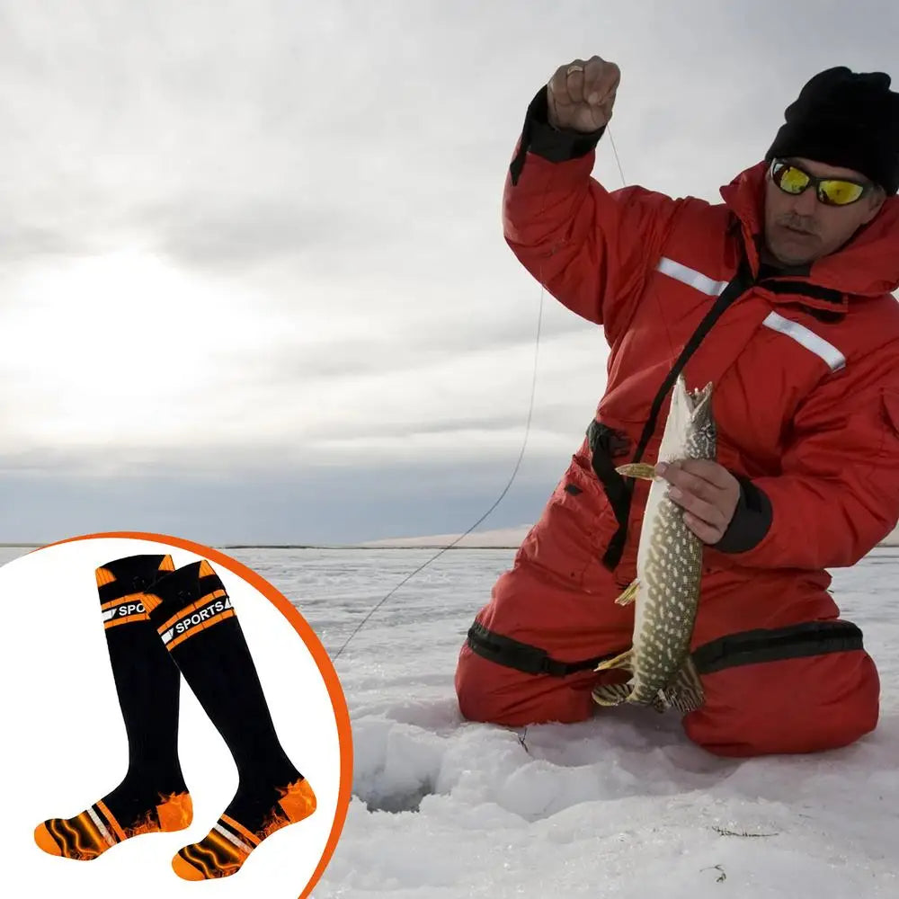 Termiske elektriske opvarmede sokker - genopladelige og batteridrevne termiske sokker med 3 indstillinger til udendørs komfort 1