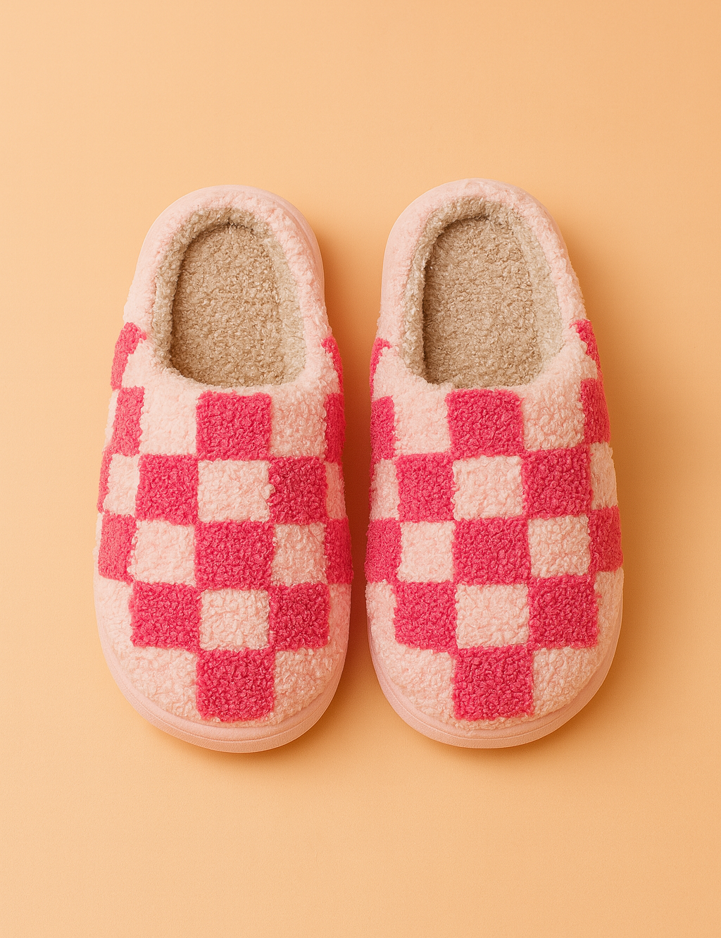 Tøfler med ternet mønster | Komfortable skridsikre hjemmesko 3