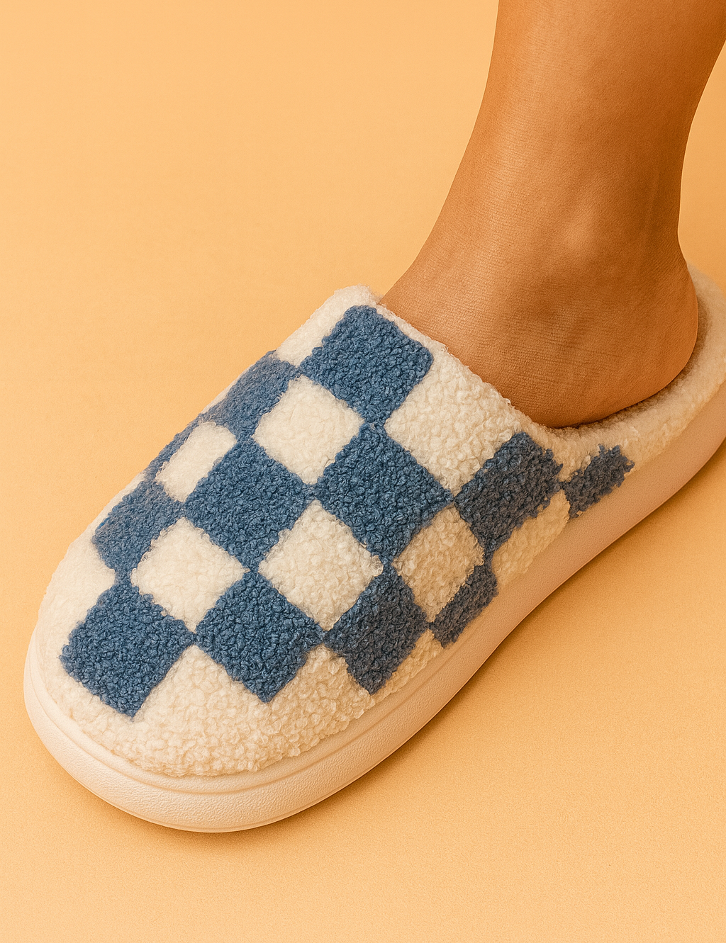 Tøfler med ternet mønster | Komfortable skridsikre hjemmesko 4