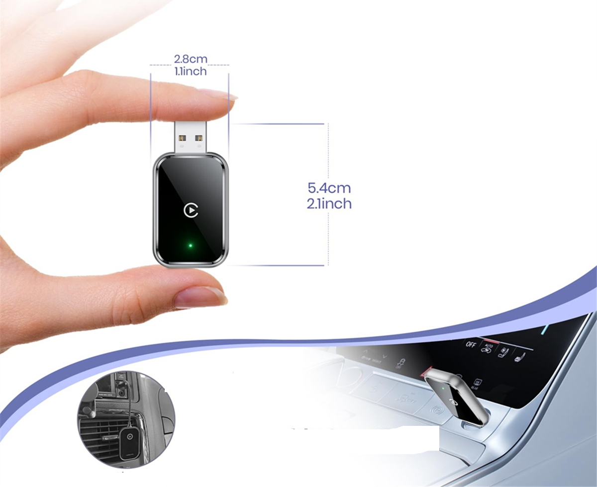 Trådløs CarPlay-adapter – Mini USB og USB-C-konverter fra kablet til trådløs forbindelse 4