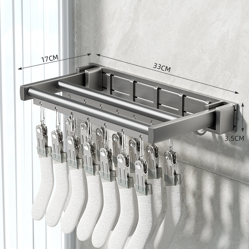 Tredobbelt tørrestativ – Stor vasketøjsorganisator med stænger, klemmer til bukser, håndklæder, handsker; Pladsbesparende design til indendørs eller udendørs tørring 2