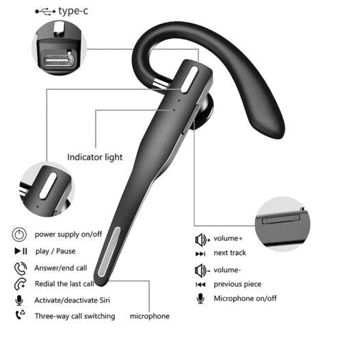Trucker Dual Mic Trådløse Bluetooth 5.1 Støjreducerende Headset/Ørepropper 3
