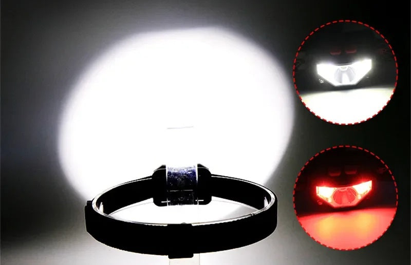 USB genopladelig LED-pandelampe – lys sensoraktiveret pandelampe til fiskeri, vandreture, nødsøgning eller campingeventyr 1