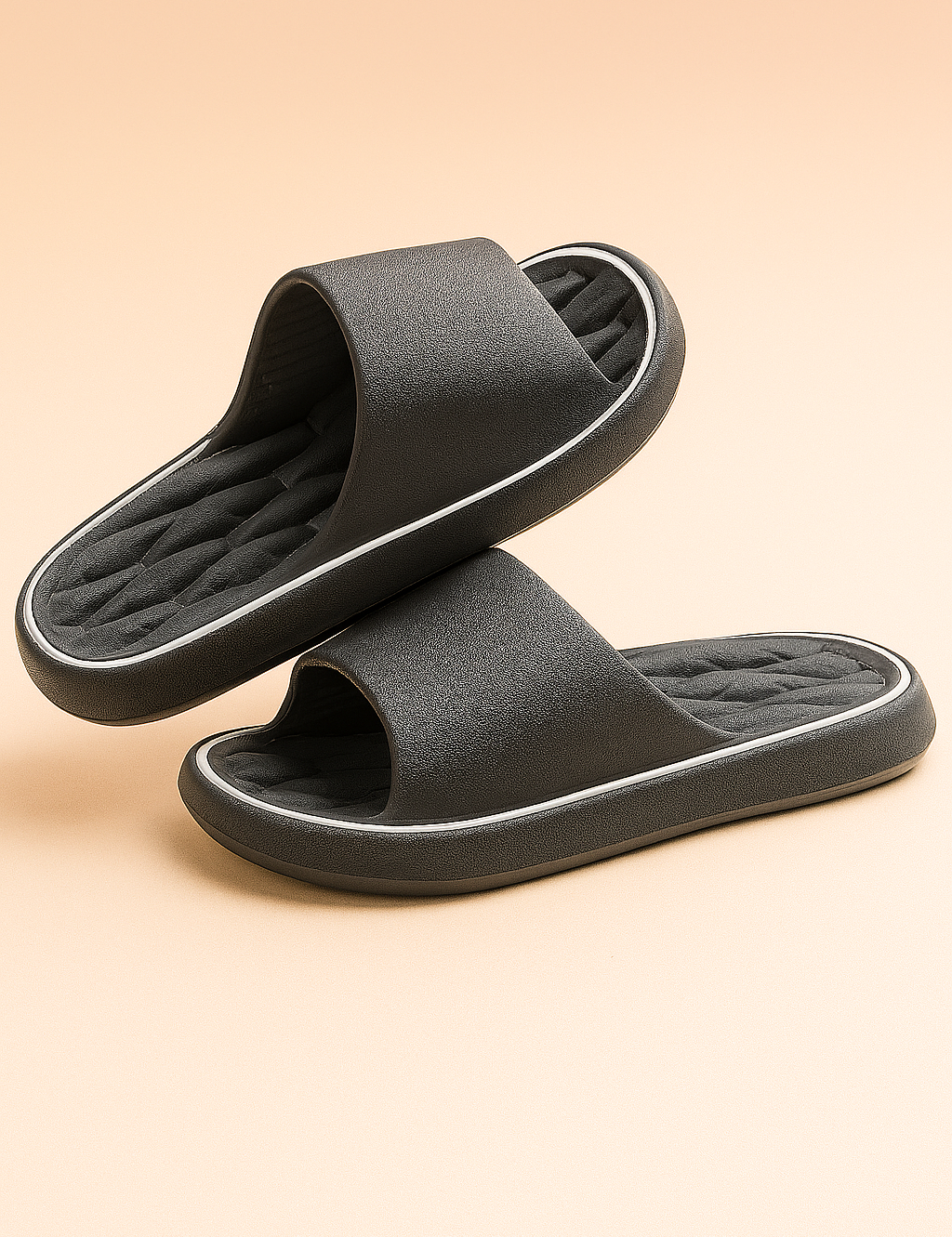 Unisex klipklappere med åben tå | Bløde, polstrede hjemmesko 0