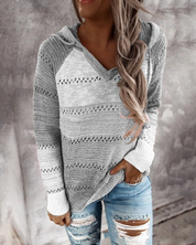 Myla | Casual Efterårs Hoodie med Stilfulde Striber til Damer