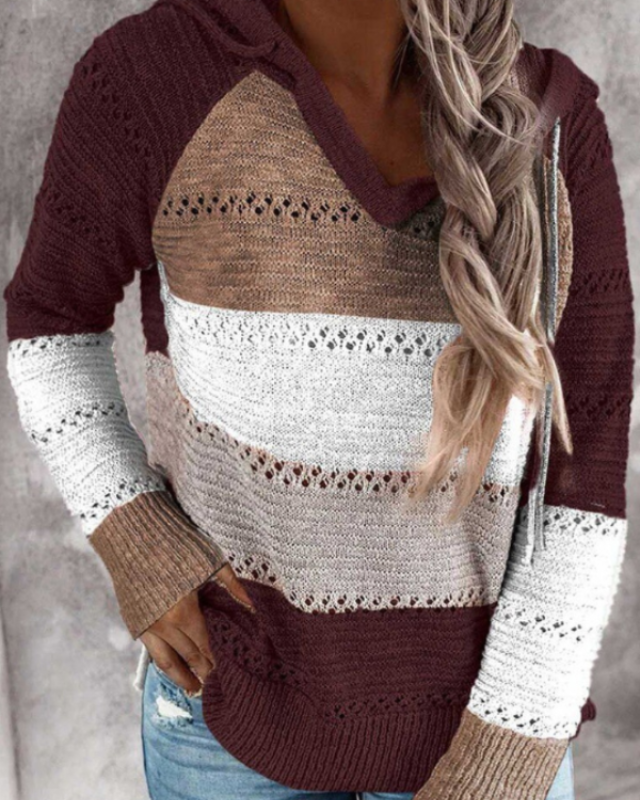 Myla | Casual Efterårs Hoodie med Stilfulde Striber til Damer