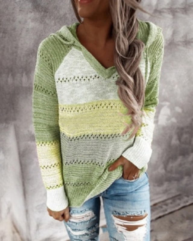 Myla | Casual Efterårs Hoodie med Stilfulde Striber til Damer