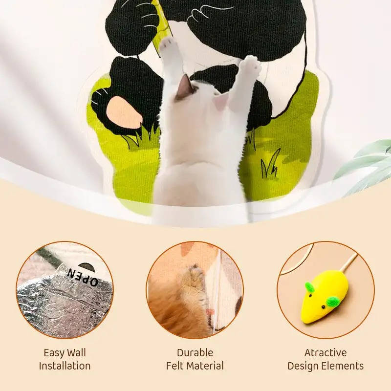 Vægmonteret kradsetræ til katte 3