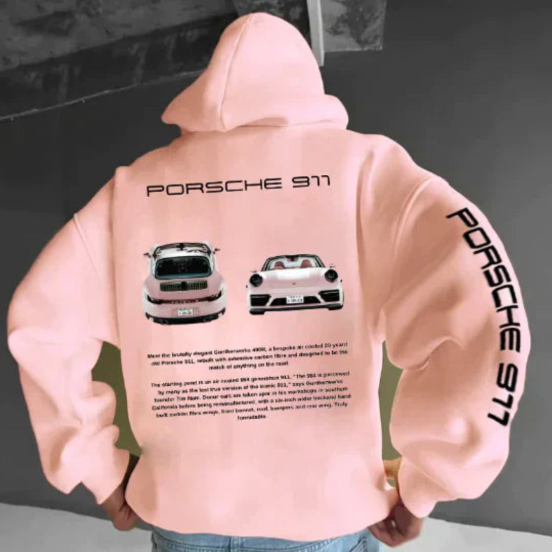 Varm, trykt hættetrøje til mænd | Plus size 2