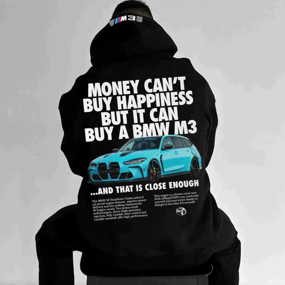 Varm, trykt hættetrøje til mænd | Plus size 5