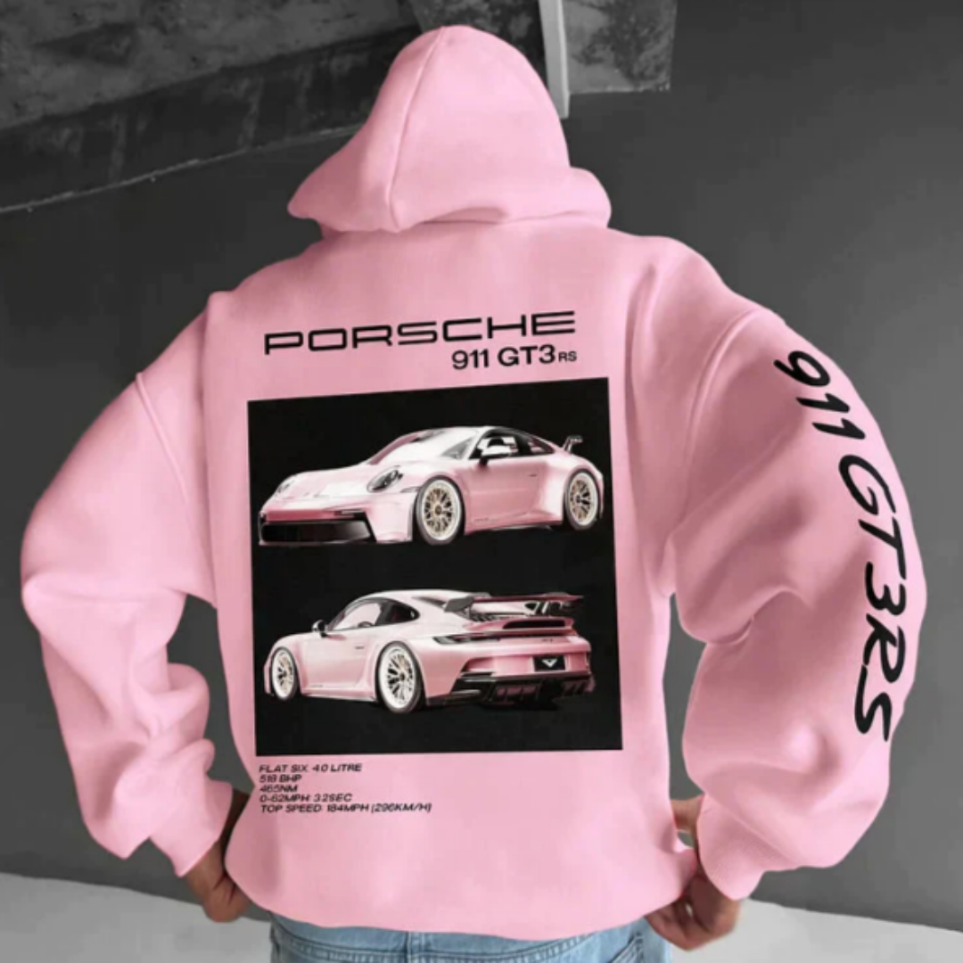 Varm, trykt hættetrøje til mænd | Plus size 6