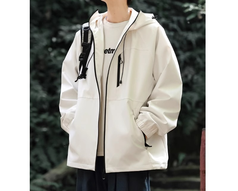 Vindtæt regnjakke med hætte til dame | Lange ærmer 3