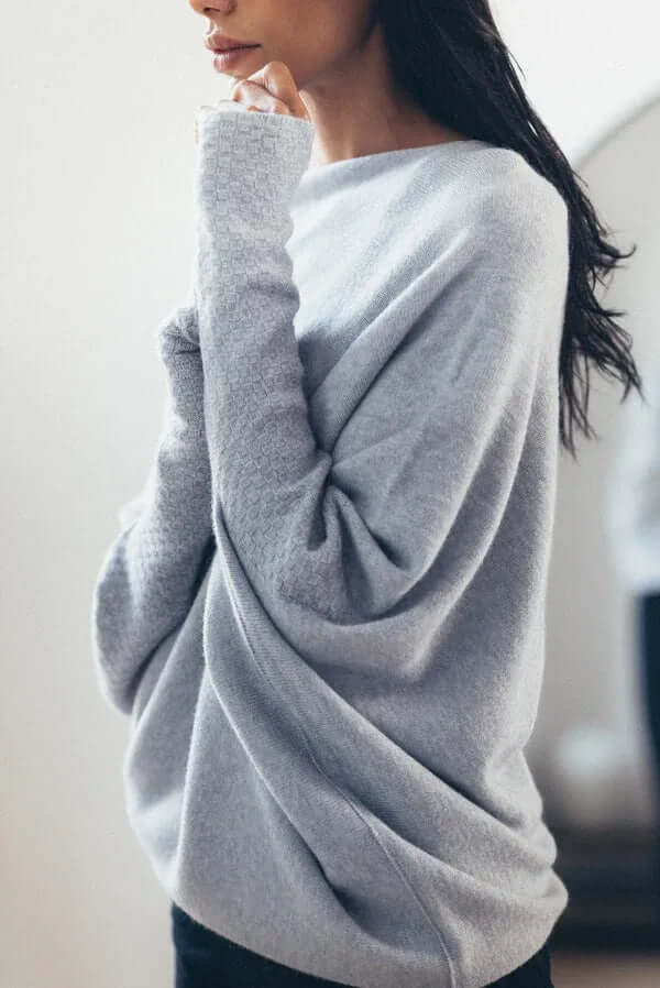 Warme trui met lange mouwen voor dames | Asymmetrisch 0