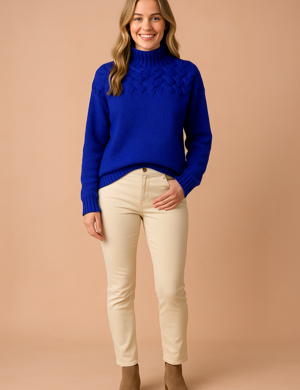 Wendy | Mønstret sweater med opretstående krave 0