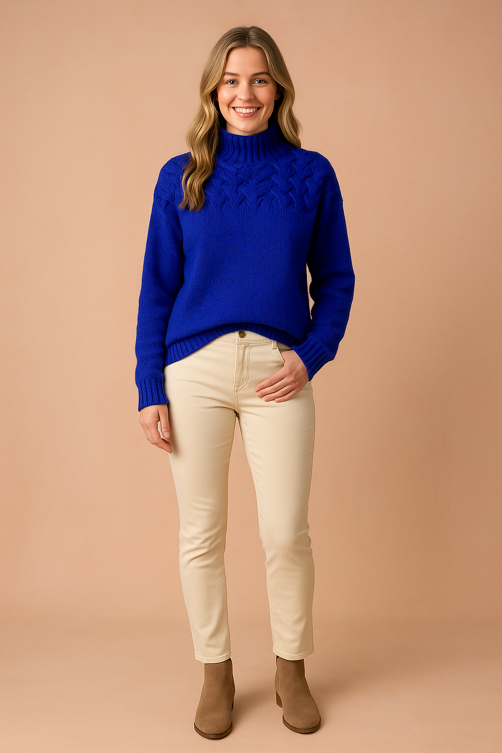 Wendy | Mønstret sweater med opretstående krave 0