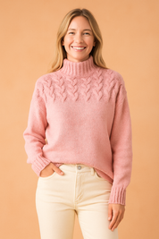 Wendy | Mønstret sweater med opretstående krave 5