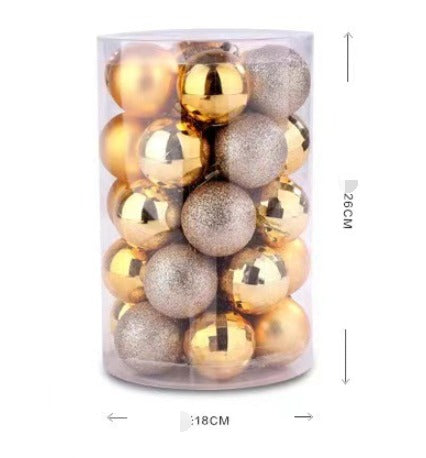 Farverige juletræsdekorationskugler sæt