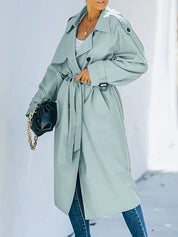 Brechtje | Elegant Lang Dobbeltbrystet Trenchcoat til Damer