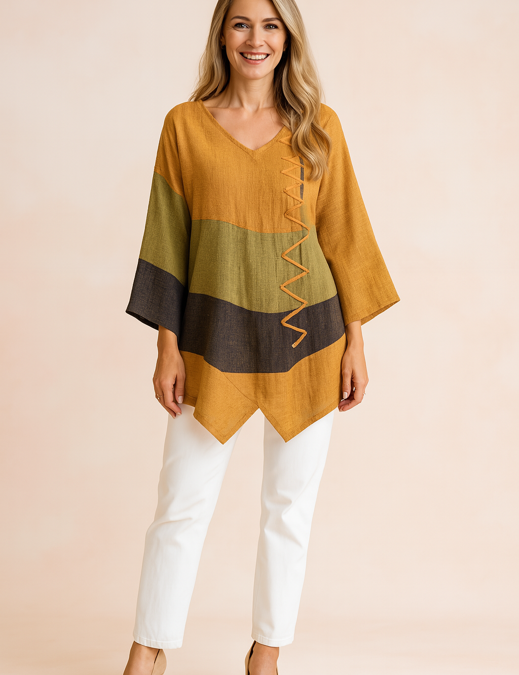 Ysabel | Asymmetrische tuniek met decoratief zijdetail 1