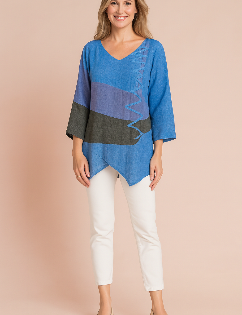 Ysabel | Asymmetrische tuniek met decoratief zijdetail 2