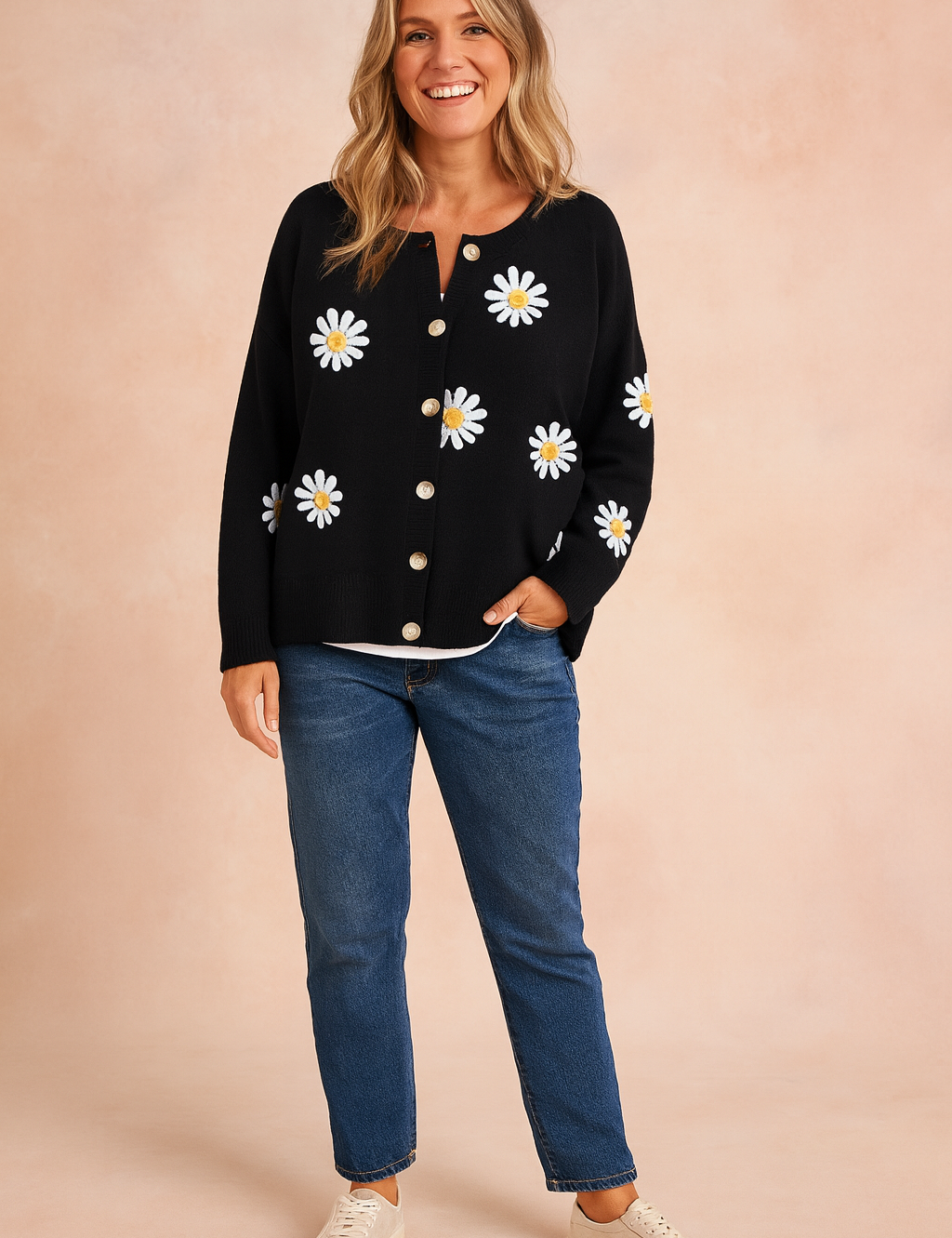 Zofia | Blomstermønstret cardigan med knapper 2