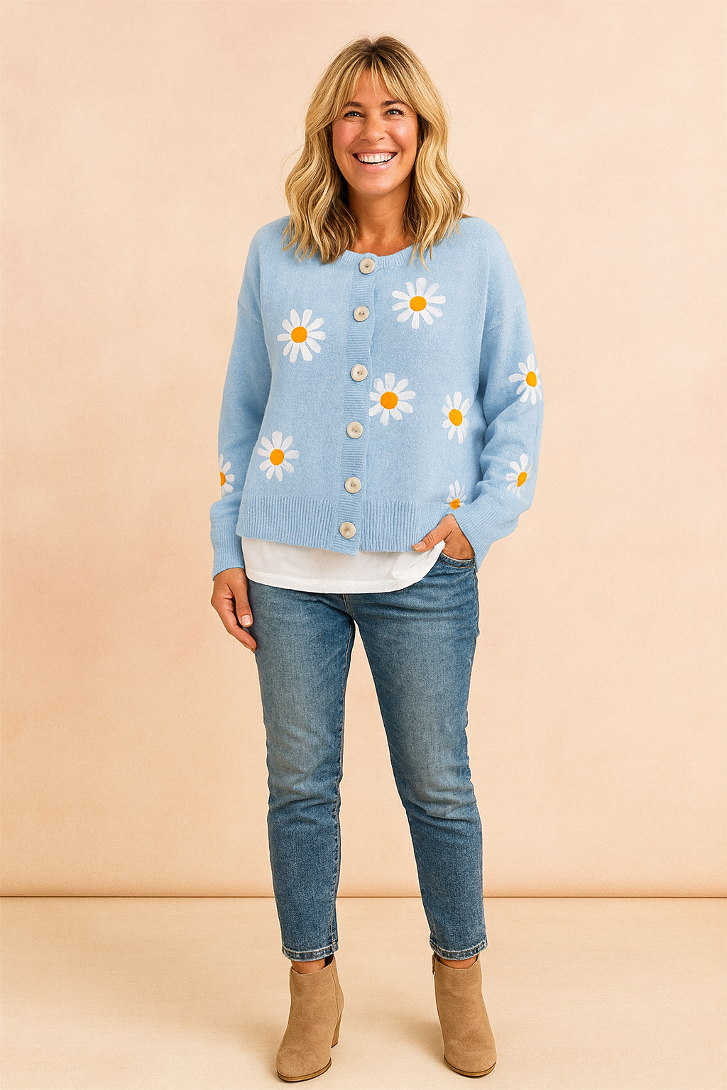 Zofia | Blomstermønstret cardigan med knapper 3