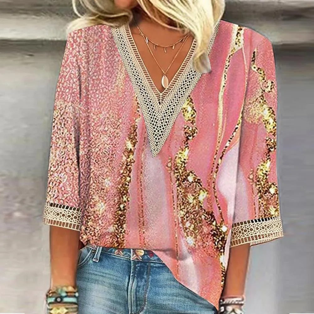 Eliza | Stilfuld V-hals Bluse Damer