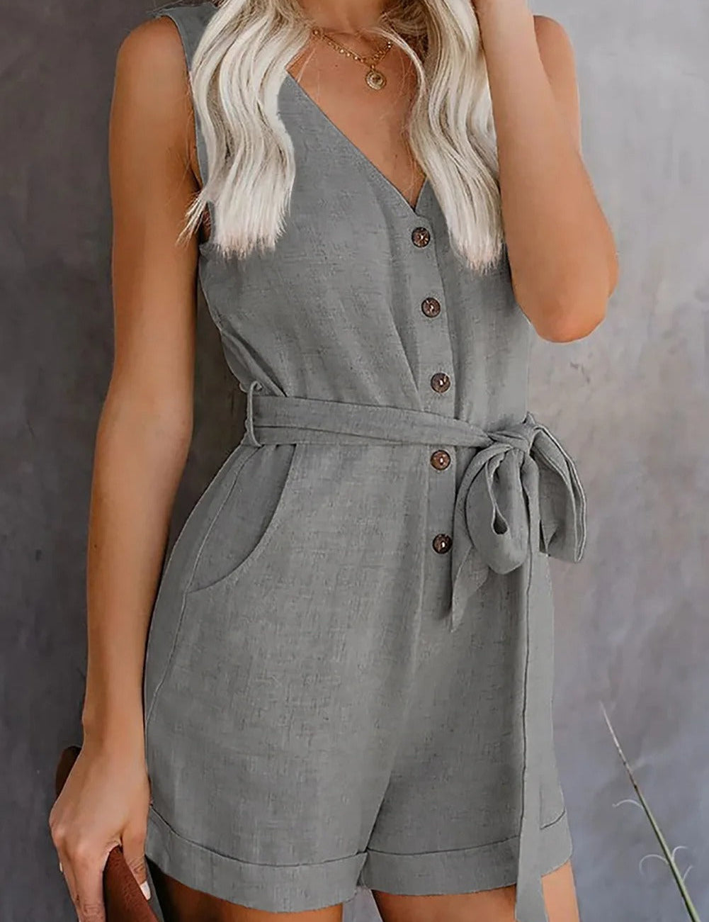 Amalia | Kort Jumpsuit med Lommer