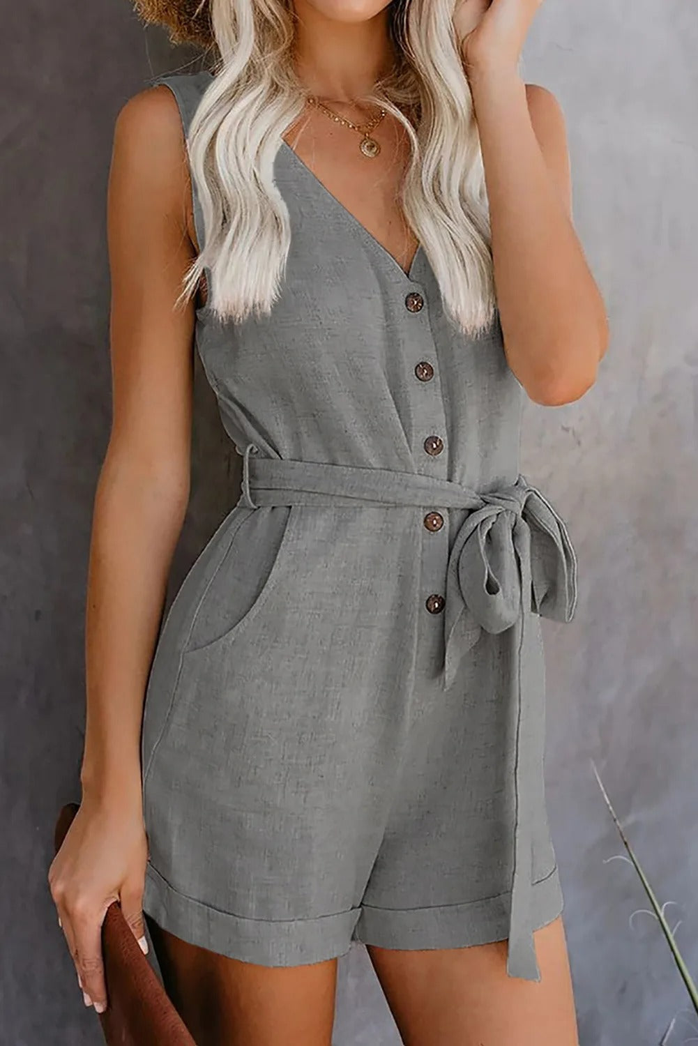 Amalia | Kort Jumpsuit med Lommer