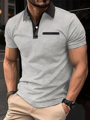 Elegant bomulds polo shirt til herrer med korte ærmer – Perfekt til golf!
