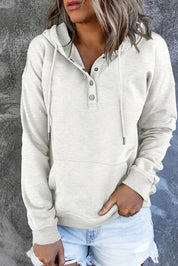 Amari | Varm Fleece Trøje med Hætte og Knapper