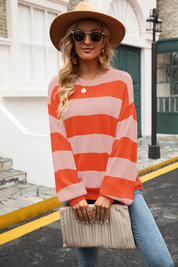 Mila | Casual Stribet Strik Damesweater