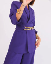 Constanza | Elegant oversized blazer og bukser i luksuriøs lilla nuance