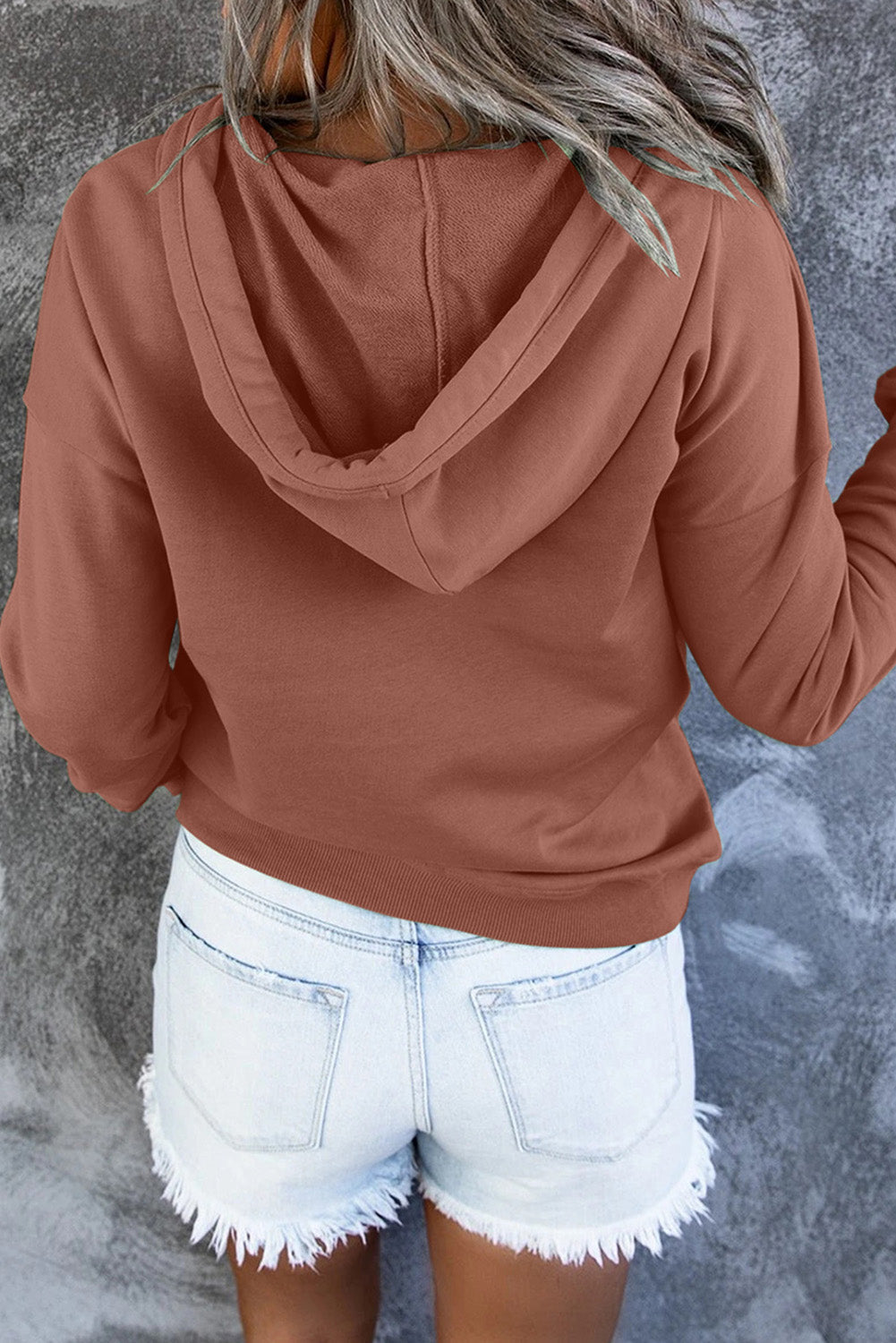 Amari | Varm Fleece Trøje med Hætte og Knapper