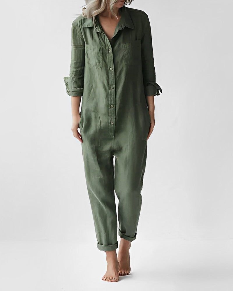 Emma - Elegant grøn jumpsuit til et forfinet look