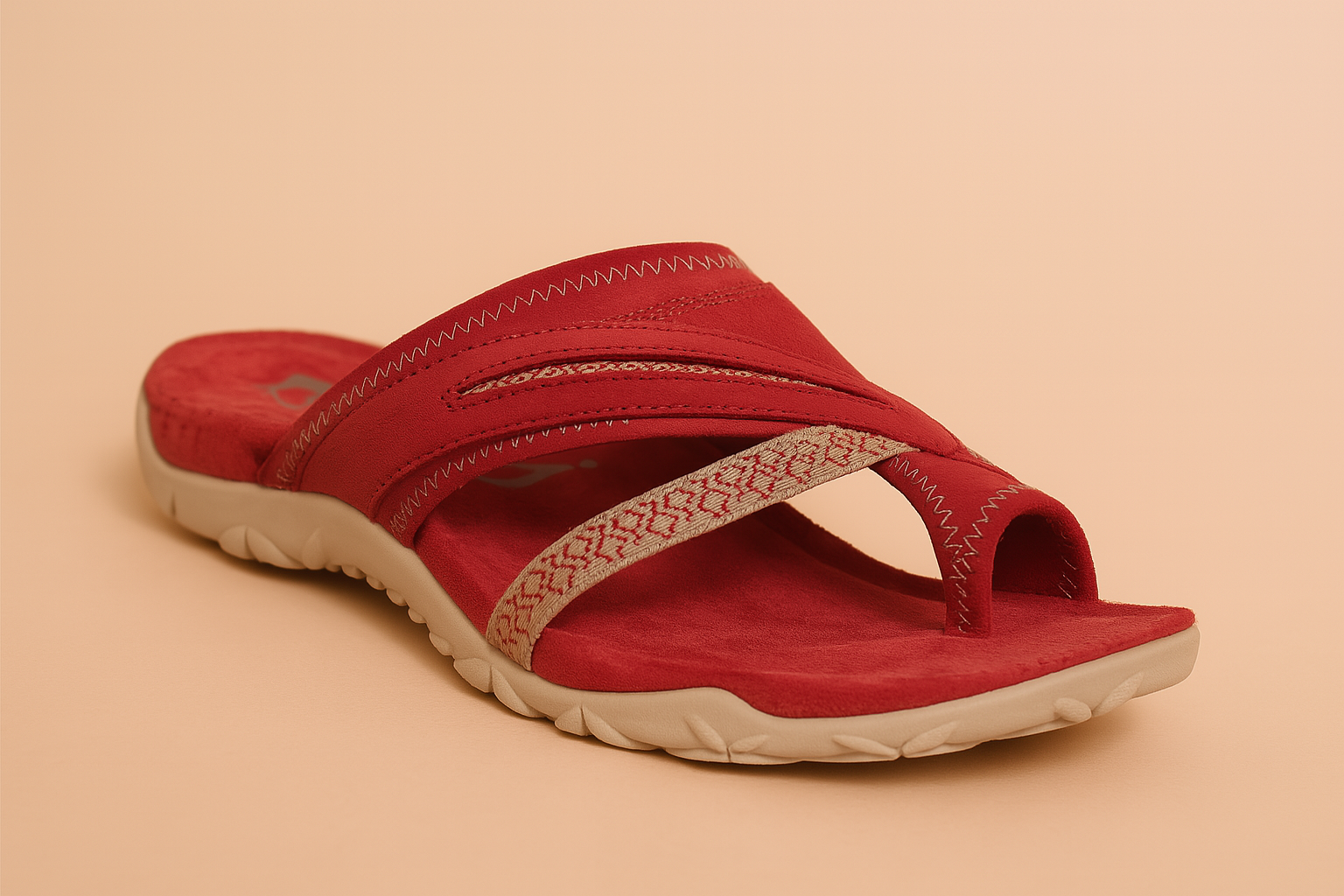 Comfortabele teenslipper met dubbele band voor dames, ideaal voor ontspannen wandelingen en casual gebruik