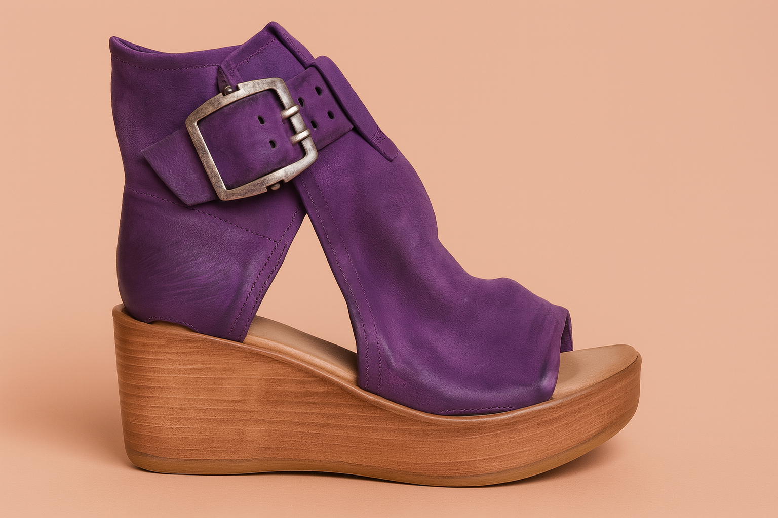 Sleehak sandalen voor dames met open teen en brede enkelband