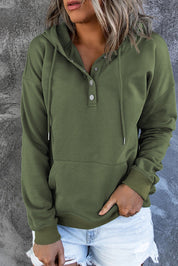 Emari | Varm Fleece Trøje med Hætte og Knapper