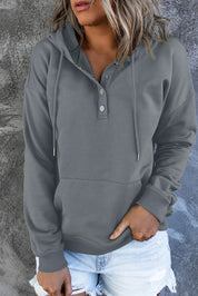 Amari | Varm Fleece Trøje med Hætte og Knapper